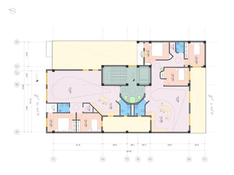 طراحی آپارتمان 8 واحدی فجر انقلاب واقع در بلوار طالقانی بوشهر